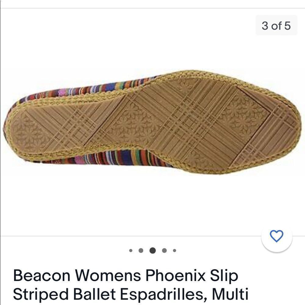 Beacon brand red white and navy blue or black striped comfy shoes - Picture 9 of 9